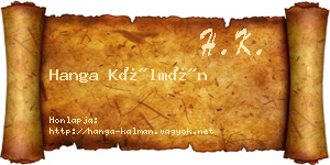 Hanga Kálmán névjegykártya